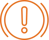 an orange icon of an exclamation point indicating an alert